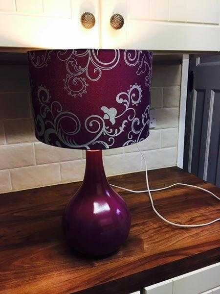 large purple  table lamp as new condition (never ended up using it) 13