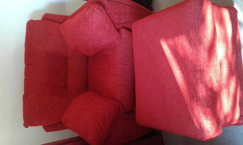 Large red armchair