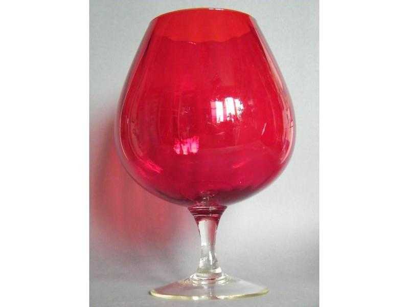LARGE RED BRANDY GLASS