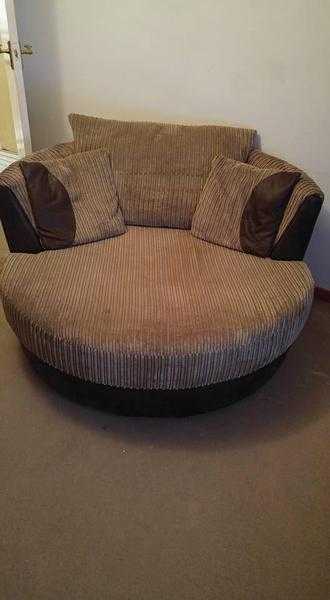 Large snuggle chair and 3 seat sofa