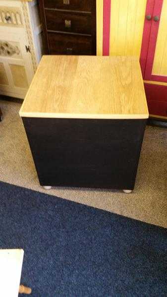 Large Sold Wood Storage Box with Hinged Lid and Blackboard Painted Sides