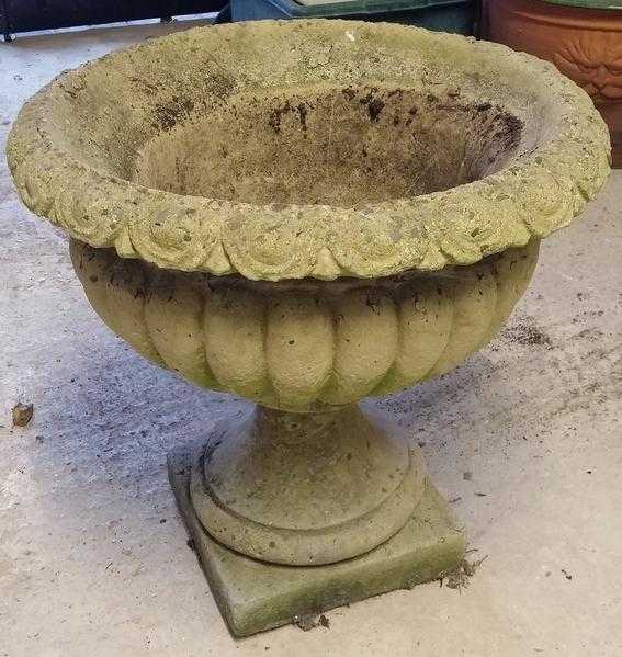 Large, stone effect, Tazza garden urn planter