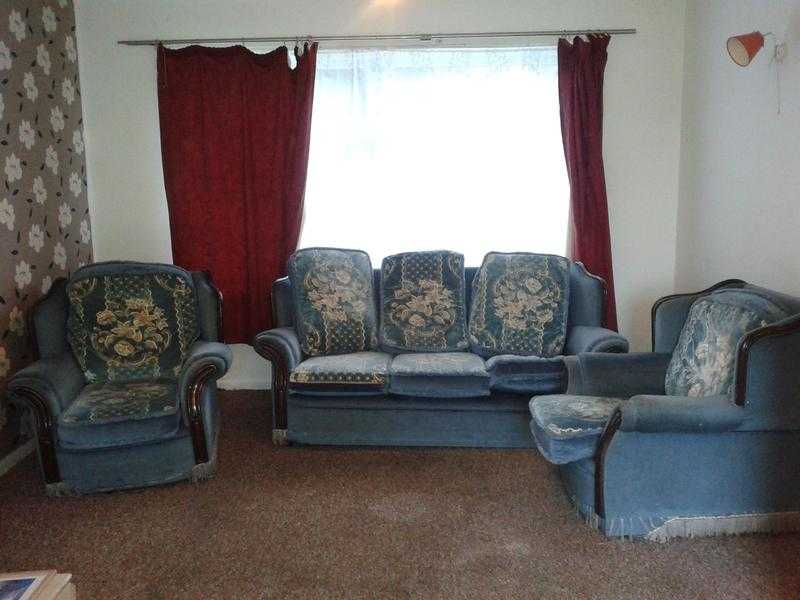 Large three seat sofa and two armchairs. Deep comfort and generous proportions