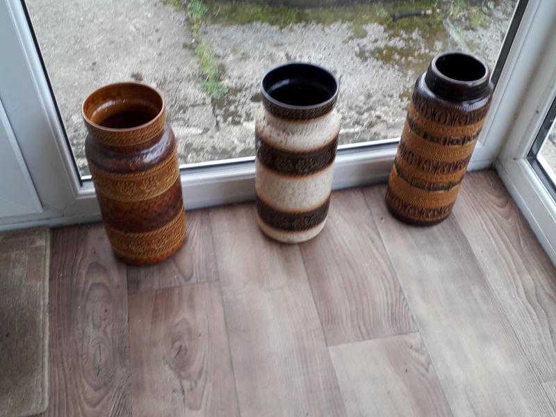 Large west german vases and a few small ones