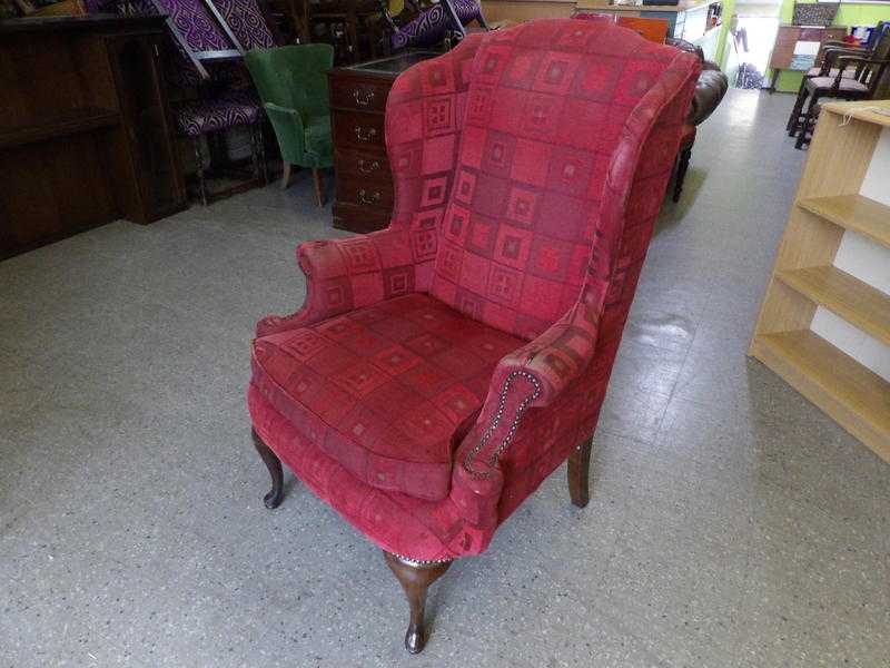 Large Wingback Armchair  Fireside Chair For Reupholstery Project - Local Delivery Now ONLY 19