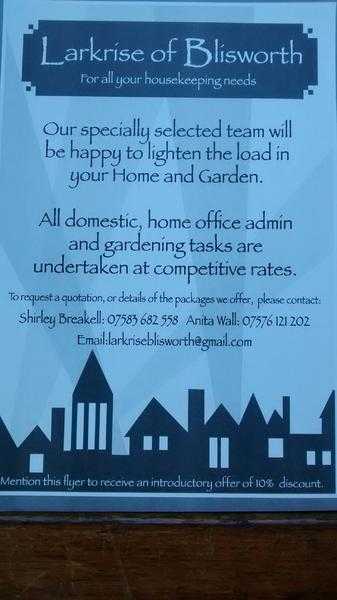 Larkrise of blisworth housekeeping needs