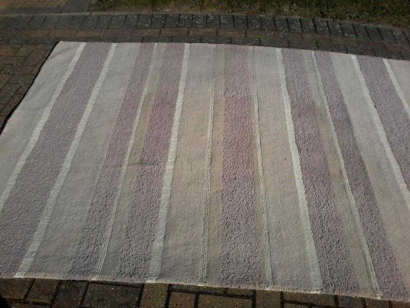 Laura Ashley Bexley stripe amethyst rug 200 x 300 cms