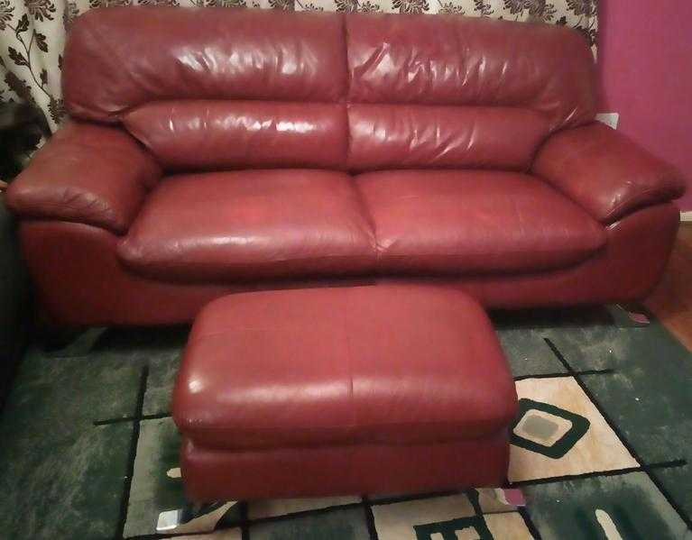 LEATHER 2 SEATER SOFA