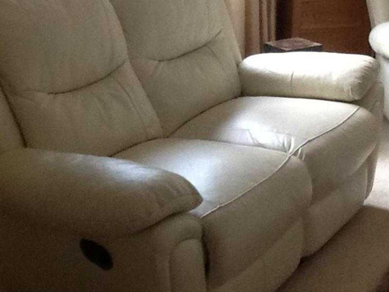 Leather 2 seater sofa and 2 matching  chairs