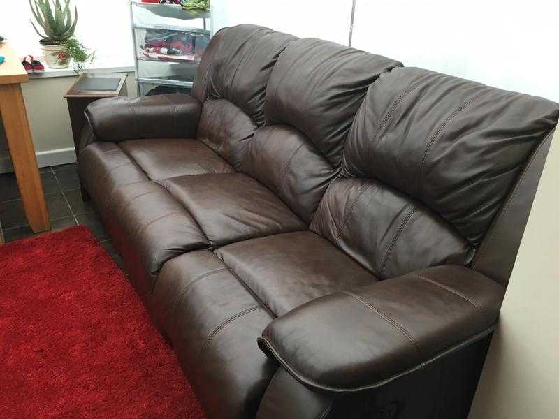 Leather 3 seater settee