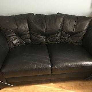Leather 3amp2 seater sofas