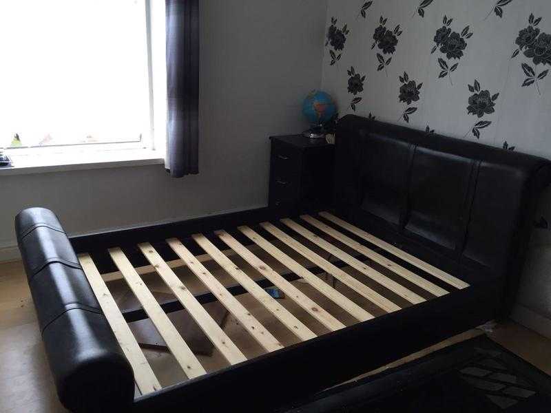 Leather bed frame