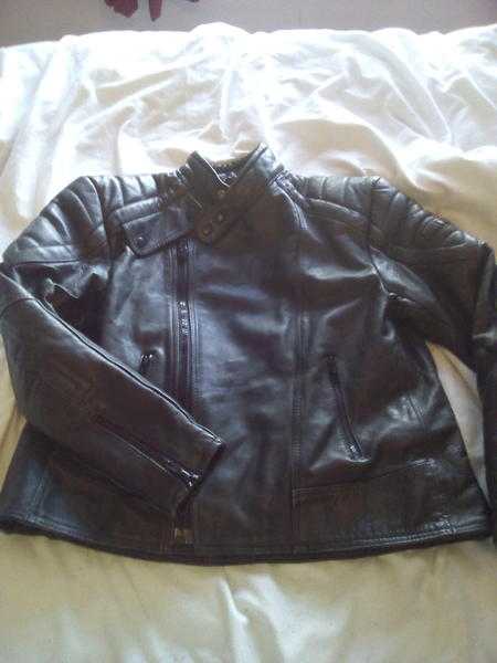 Leather biker jacket ladies or mens.