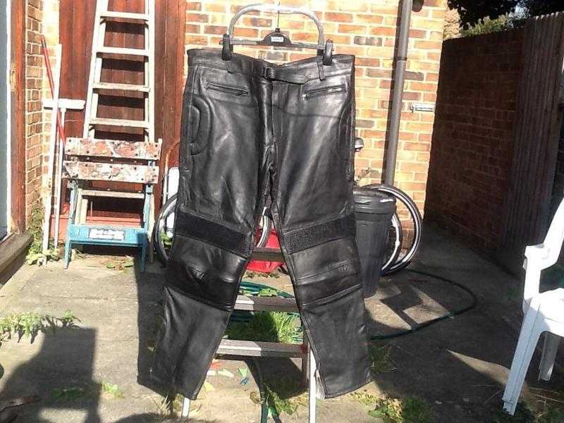 Leather bikers trousers