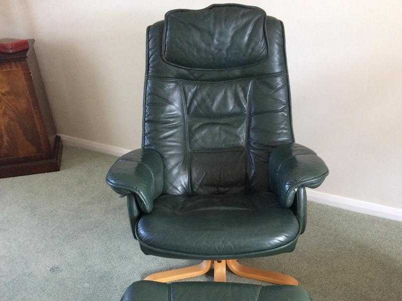 Leather Chair and Stool