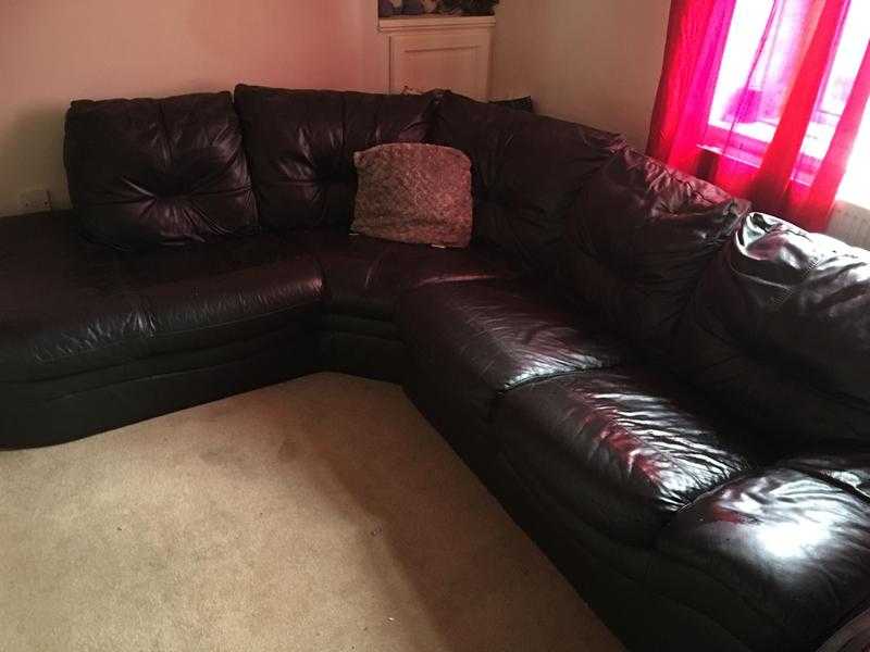 Leather corner sofa