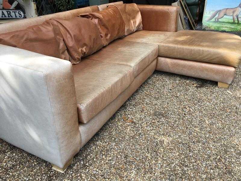 Leather corner sofa .......vintage leather