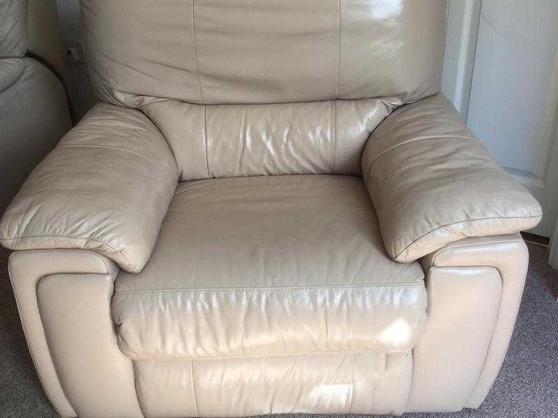 Leather electric reclining armchair