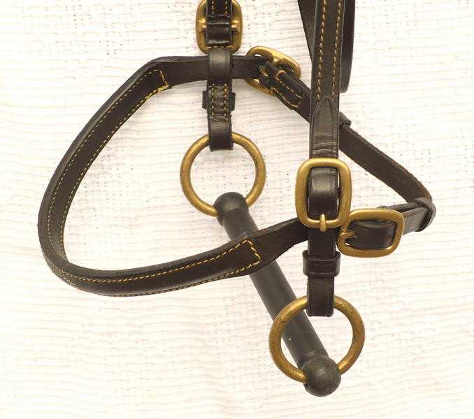 Leather In Hand Show Bridle with bit - used excellent condition (Pony size youngstock)