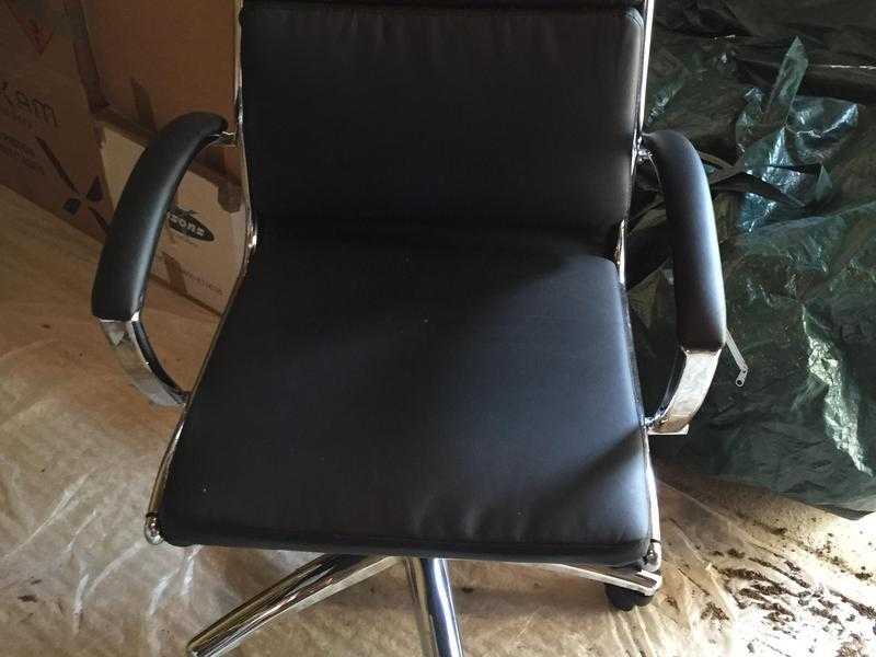 Leather look high back office chair