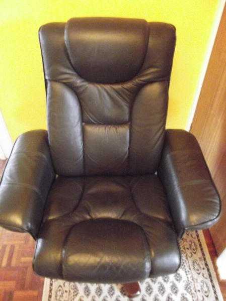 leather reclining swivel chair