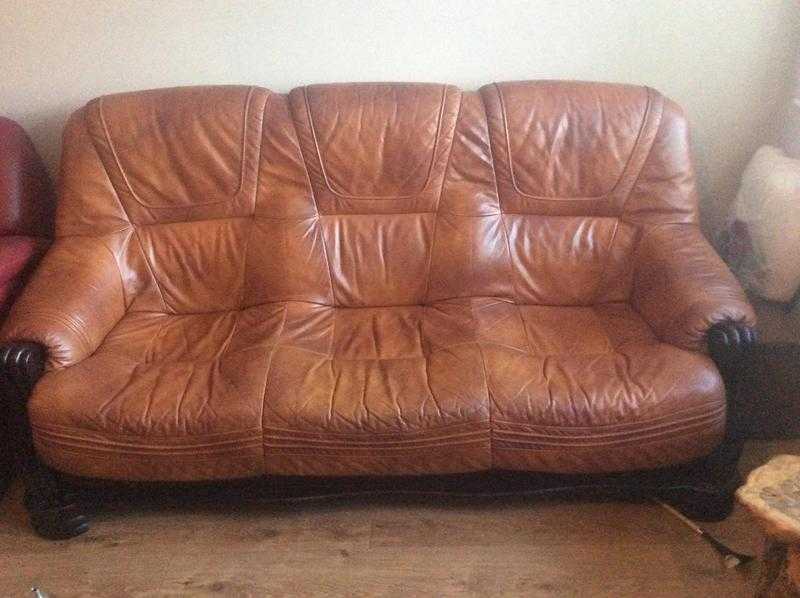 Leather settee