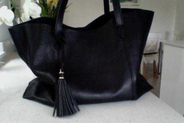 Leather shopper bag