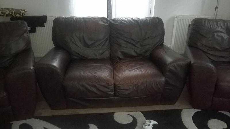 leather sofa and 2 arm chairs 50 collection Walton Peterborough