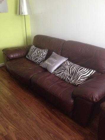 Leather sofa and chair