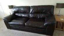 Leather sofa and chair