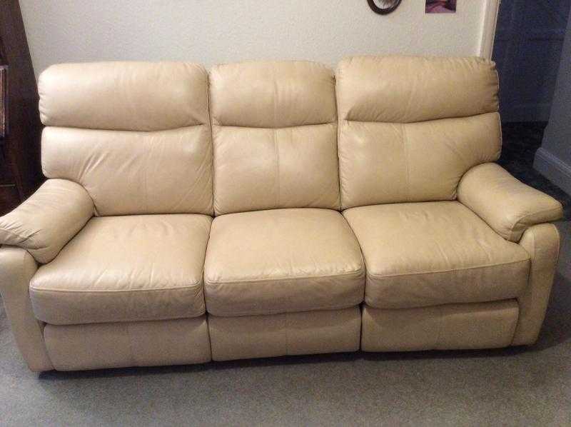 Leather sofa and matching chair