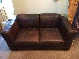 Leather sofa and recliner chair