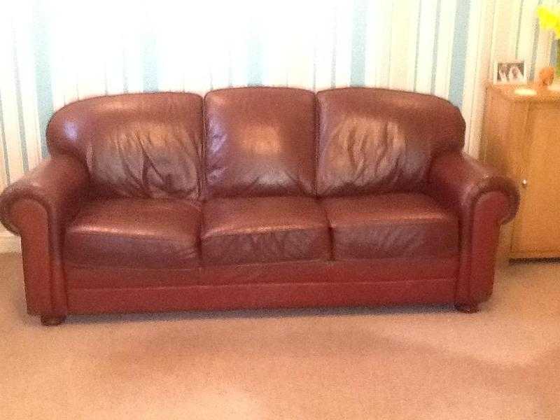 Leather sofa browntan 3 seater