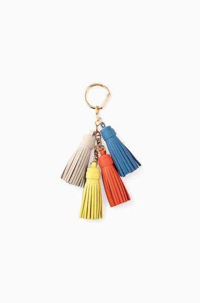 Leather Tassel Bag Charm - Multi