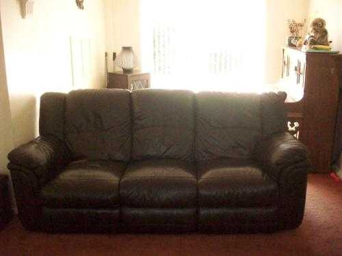 Leather Three Seater Settee