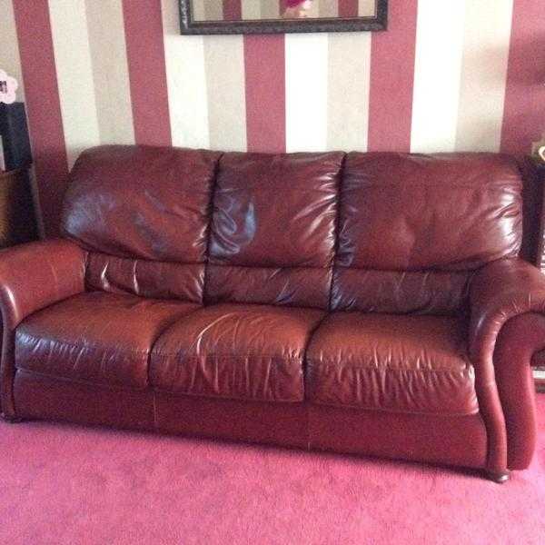 Leather Three Seater Sofa