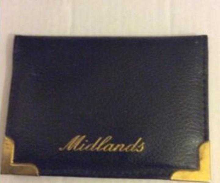 Leather Travel Card Wallet Holder  Black  Midlands