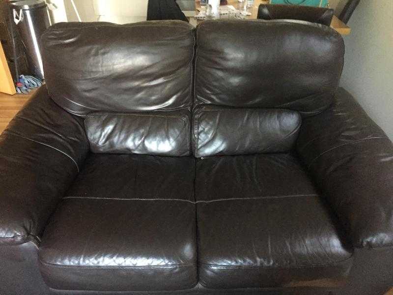 Leather two seater sofa