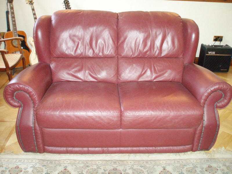 Leather two seater sofa