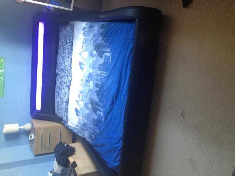 LED light up double bed