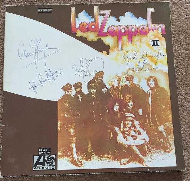 Led Zeppelin Autographs for Sale. Led Zep 2 Lp.