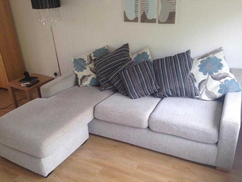 LEFT  RIGHT HAND CHAISE FABRIC SOFA IN EXCELLENT CONDITION