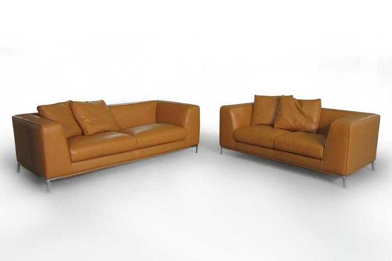 Leon Thick Imported Leather Dark Brown 3Seater 2Seater Sofa