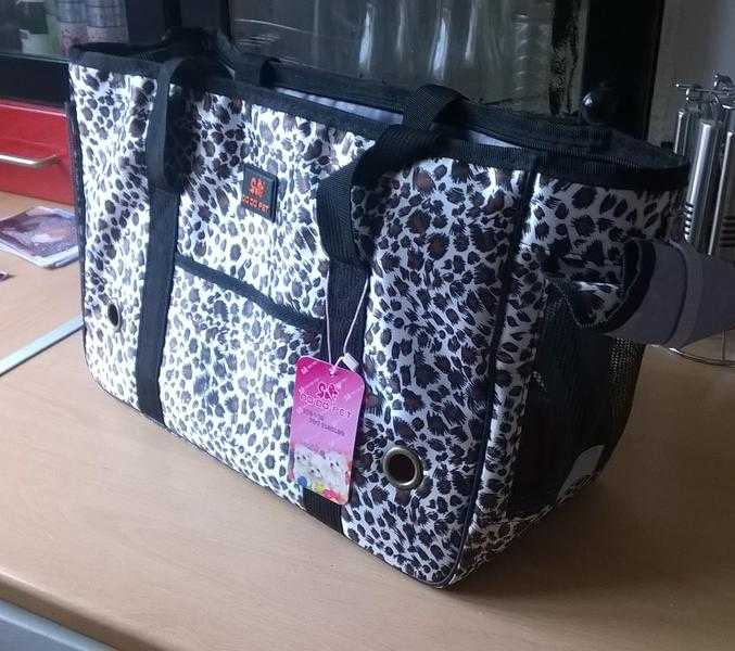 LEOPARD PRINT DOG CAT CARRIER SHOULDER BAG