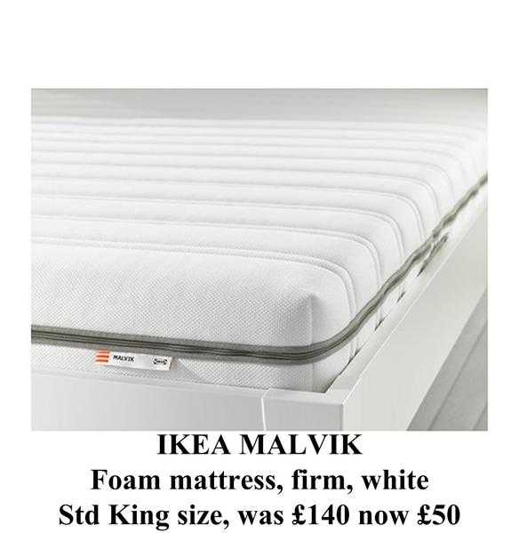 Less than HALF PRICE IKEA MALVIK Foam mattress, firm, white, Std King size was 140 now 50