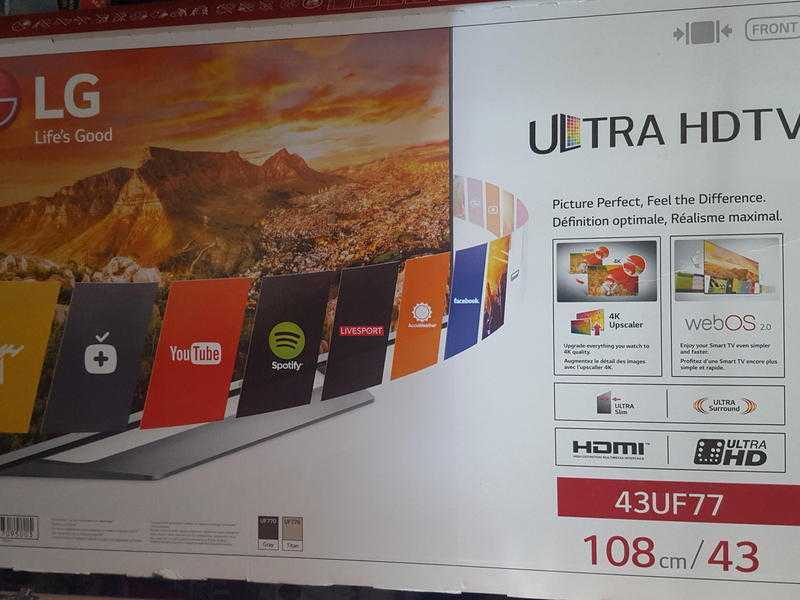 LG 43inch 4K Ultra HD TV Boxed Like New 6 Months Old Still Under Warranty