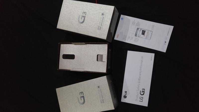 LG G3 Box and Manuals