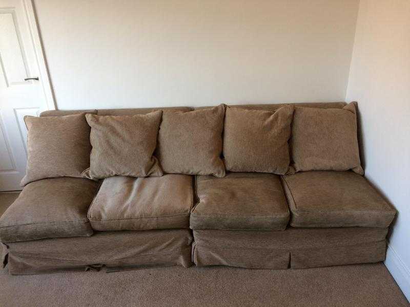 Light brown corduroy sofa - free amp very comfy