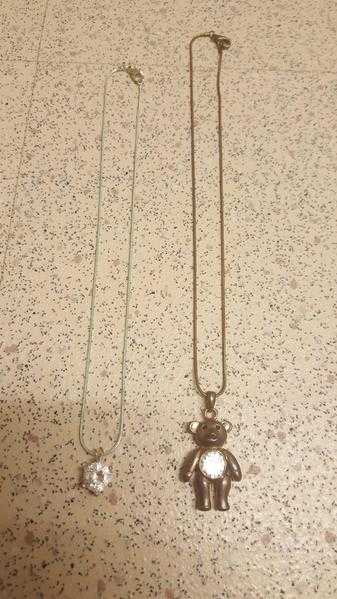 Light Grey Jewellery Box And Two Necklaces (URGENT SALE)