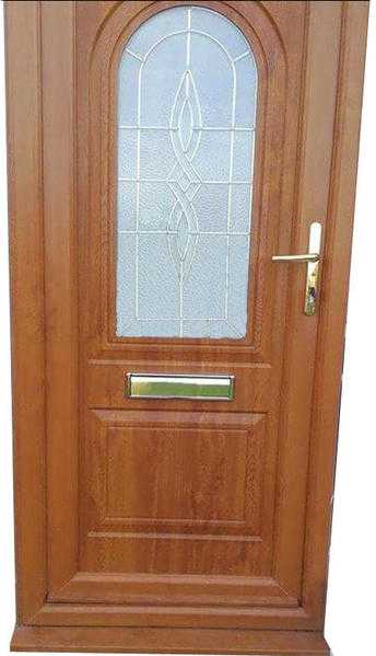 Light Oak UPVC Front Door Immaculate Key Weatherboard Delivery